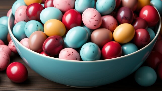 Colored Easter Eggs Plate, HD, Background Wallpaper, Desktop Wallpaper 