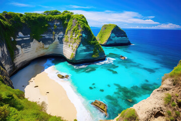 A stunning beach on Nusa Penida Island in Bali, Indonesia