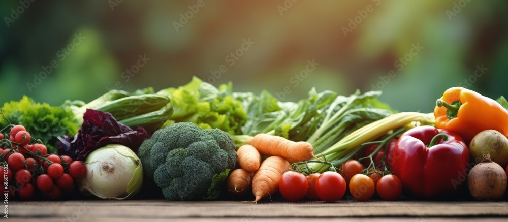 Poster farmers market offering fresh local organic produce copy space image place for adding text or design