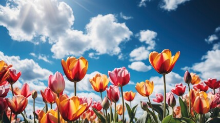 Colorful Tulip Fields Farm, HD, Background Wallpaper, Desktop Wallpaper 