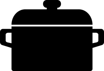 鍋のシンプルなモノクロイラスト