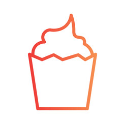 Cake Dessert Pizza Gradient Outline Icon
