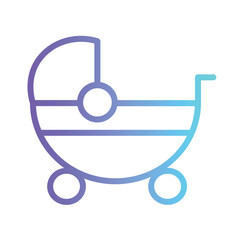 Baby Buggy Kids Gradient Outline Icon