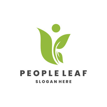 People leaf logo template vector illustration design