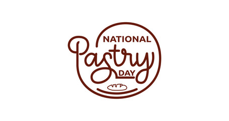National Pastry Day text handwritten calligraphy vector illustration. Great for posters, banners, flyers, and brochures