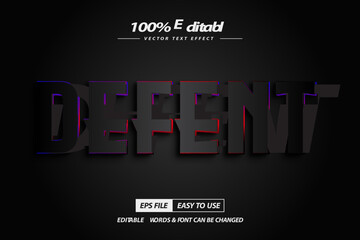 Editable Deffend 3d text effect style high quality