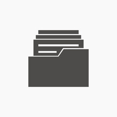Archive folders icon vector. File, document, storage symbol sign
