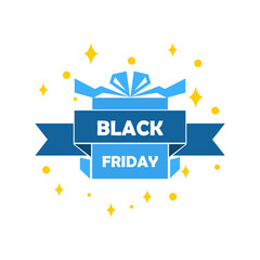 black friday gift icon on a white background, vector illustration