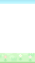 16:9ピクセルアートな草花のある平原⭐︎PNG