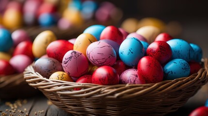 Fototapeta na wymiar Easter Egg Basket, HD, Background Wallpaper, Desktop Wallpaper 