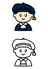 베레모 졸업식 학사모 캐릭터