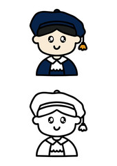 베레모 졸업식 학사모 캐릭터