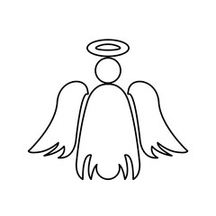 Angel icon on a white background, vector illustration