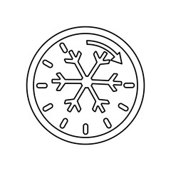 Clock icon, Christmas on a white background, vector illustration