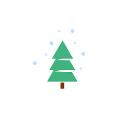Christmas tree icon on a white background, vector illustration