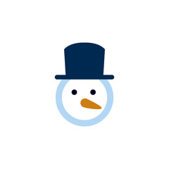 snowman icon on a white background, vector illustration