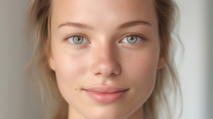 Obraz premium Subtle makeup accentuates her captivating allure.