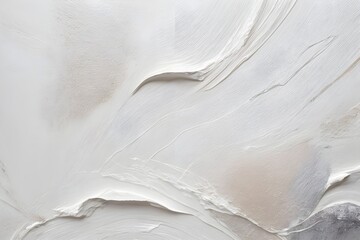 Obraz premium Closeup of abstract white texture background. Oil, acrylic brushstroke, pallet knife paint on canvas. Art Canvas Banner.