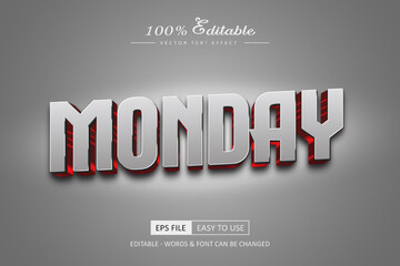 Monday text effect style high quality