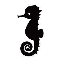 タツノオトシゴのシルエット素材 © harami