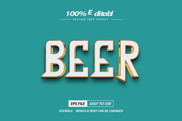 Beer 3d text editable with high quality