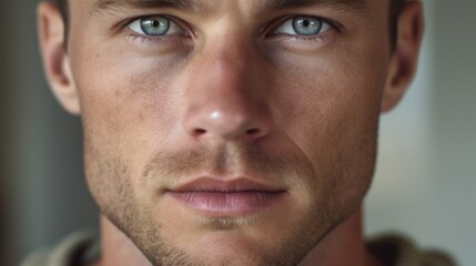 Obraz premium An intimate view of the man's eyes fixed on the camera.