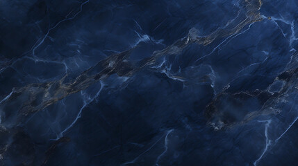 Abstract dark blue liquid marble background. Generative AI
