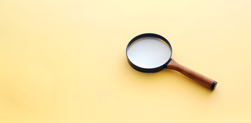 A magnifying glass isolated on yellow background
