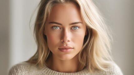 Fototapeta premium A youthful radiance emanates from her sun-kissed glow.