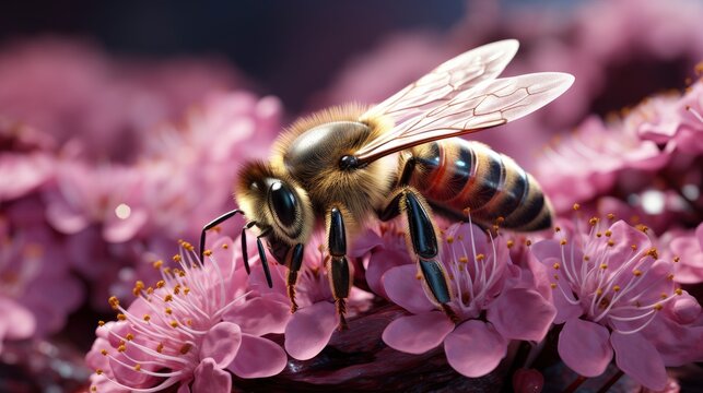 Close Picture Bee Collecting Pollen Lavender, HD, Background Wallpaper, Desktop Wallpaper 
