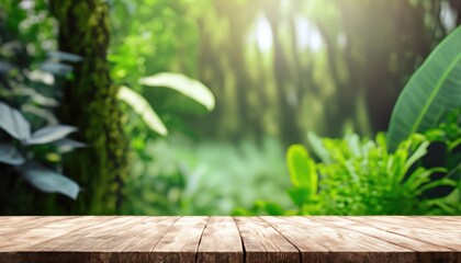 Table top wood counter floor podium in nature