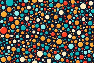 Vector-style cartoon illustration  of various colored dots  used for a background or wallpaper