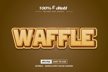 Waffle choco text effect high quality template 
