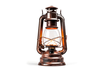 Old kerosene lamp isolated on white background,front view.generative ai
