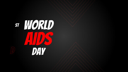 World Aids Day. Minimalist background with dark background. Designed for web, banner, background, wallpaper, flyer, template, presentation, backdrop. editable text effect. vector illustration