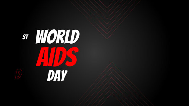 World Aids Day. Minimalist background with dark background. Designed for web, banner, background, wallpaper, flyer, template, presentation, backdrop. editable text effect. vector illustration