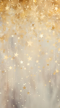 Fondo de pantalla brillante con estrellas dorado. © Tamara
