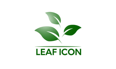 leaf simple and minimal log or icon vector