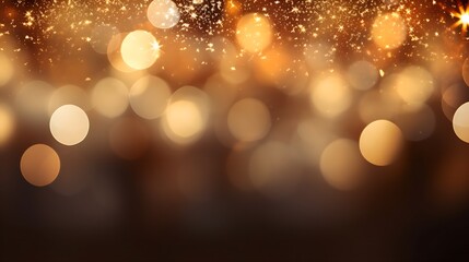 abstract background with light gold. Christmas Golden light shine particles bokeh on golden background. Gold foil texture. Holiday concept.
