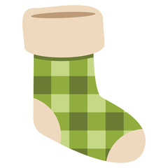 Christmas stocking flat icon vector