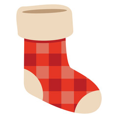 Christmas stocking flat icon vector