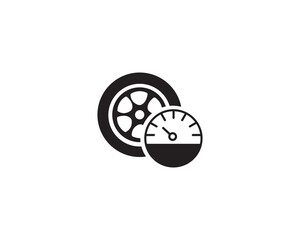 Tire icon vector symbol design illustration isolated