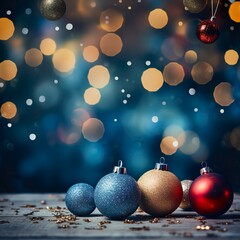 Fototapeta premium Christmas background with fir tree and snowflakes