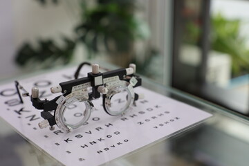 Trial frame glasses for eye check 