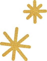 Golden glitter sparkle star, gold foil glittering star