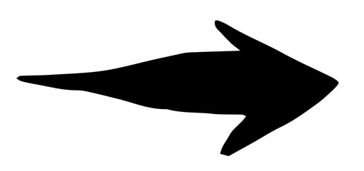 Hand painted arrow drawn with ink brush