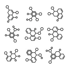 Molecule Formula Icons Set on White Background. Vector