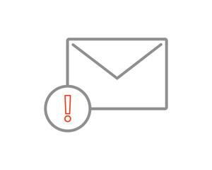 Warning email icon vector design symbol illustration
