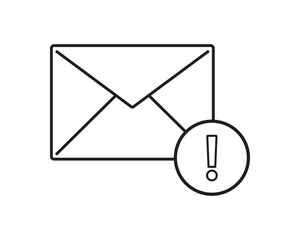 Warning email send icon vector design illustration