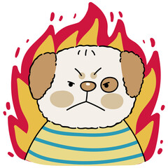 Angry dog character illustration
